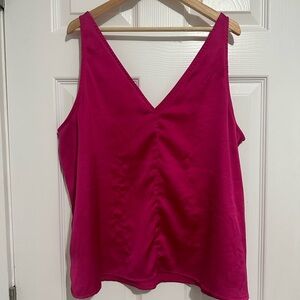 Old Navy Pink Asymmetrical Ruched Camisole